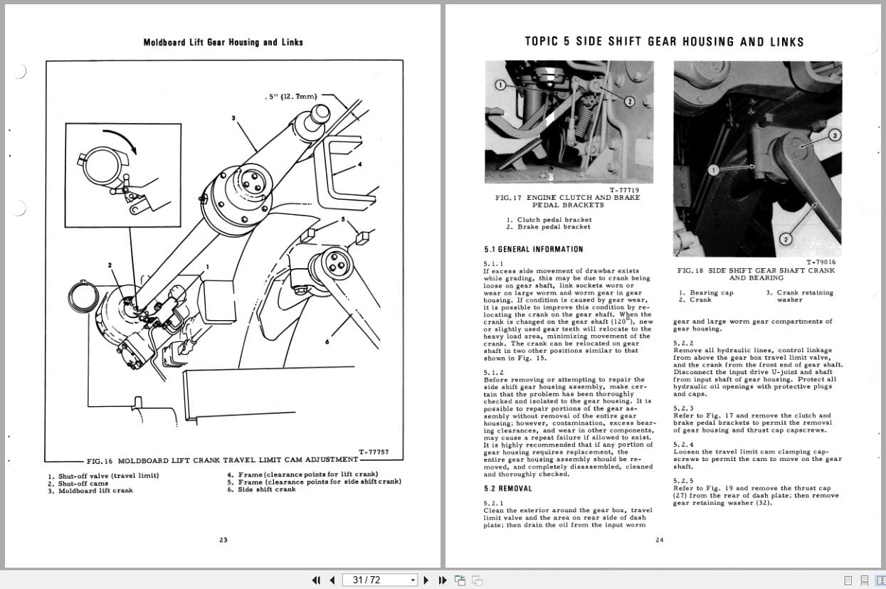 Fiat Allis Motor Grader 100 C 150 C 200 C Moldboard Service Manual 70693744 (2)