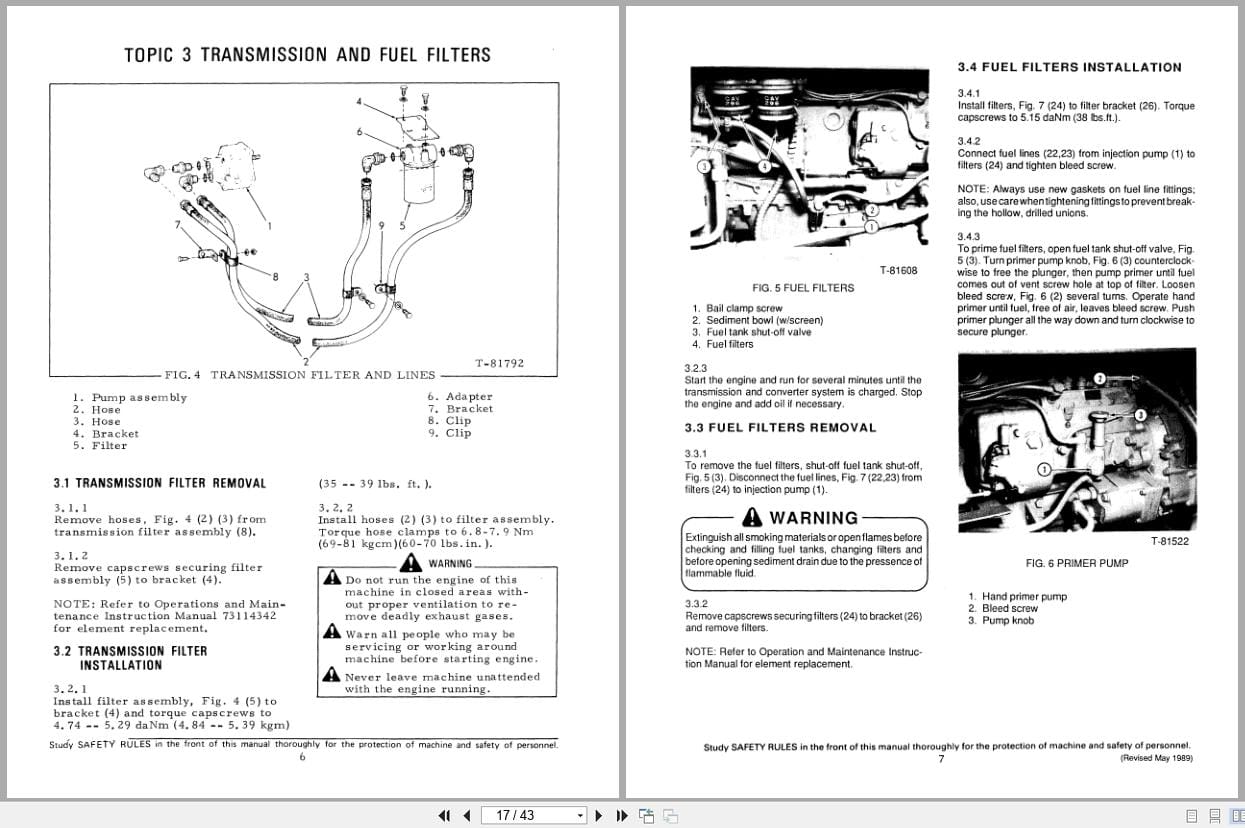 Fiat Allis Motor Grader 65 B Engine Realted Components Service Manual 73125173 (2)
