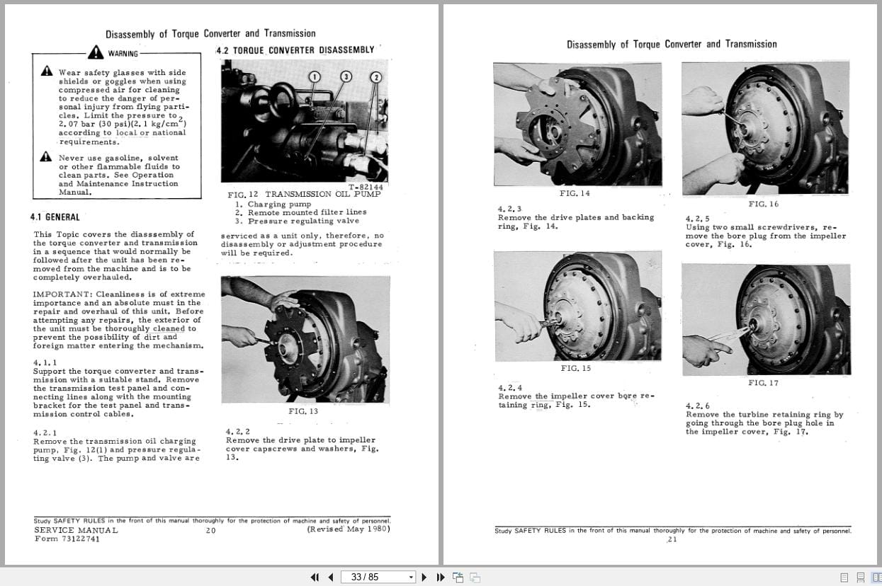 Fiat Allis Motor Grader 65 B Transmission Service Manual 73122741 (2)