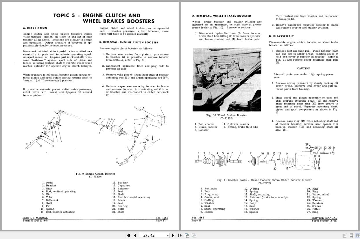 Fiat Allis Motor Grader M100 B Hydraulic System Service Manual 70651549 (2)