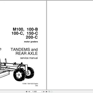 Fiat Allis Motor Grader M100 to M200 C Tandems and Rear Axle Service Manual 70682501 (1)