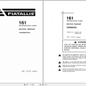 Fiat Allis Tractor 161 Transmission Service Manual 73145234 (1)