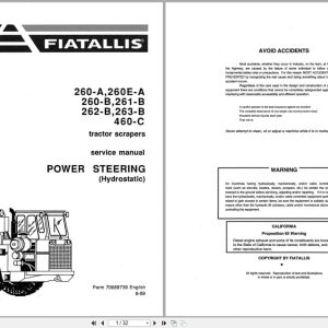Fiat Allis Tractor 260 A to 460 C Power Steering Service Manual 70689739 (1)