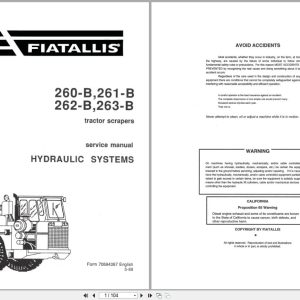 Fiat Allis Tractor 260 B to 263 B Hydraulic System Service Manual 70694367 (1)
