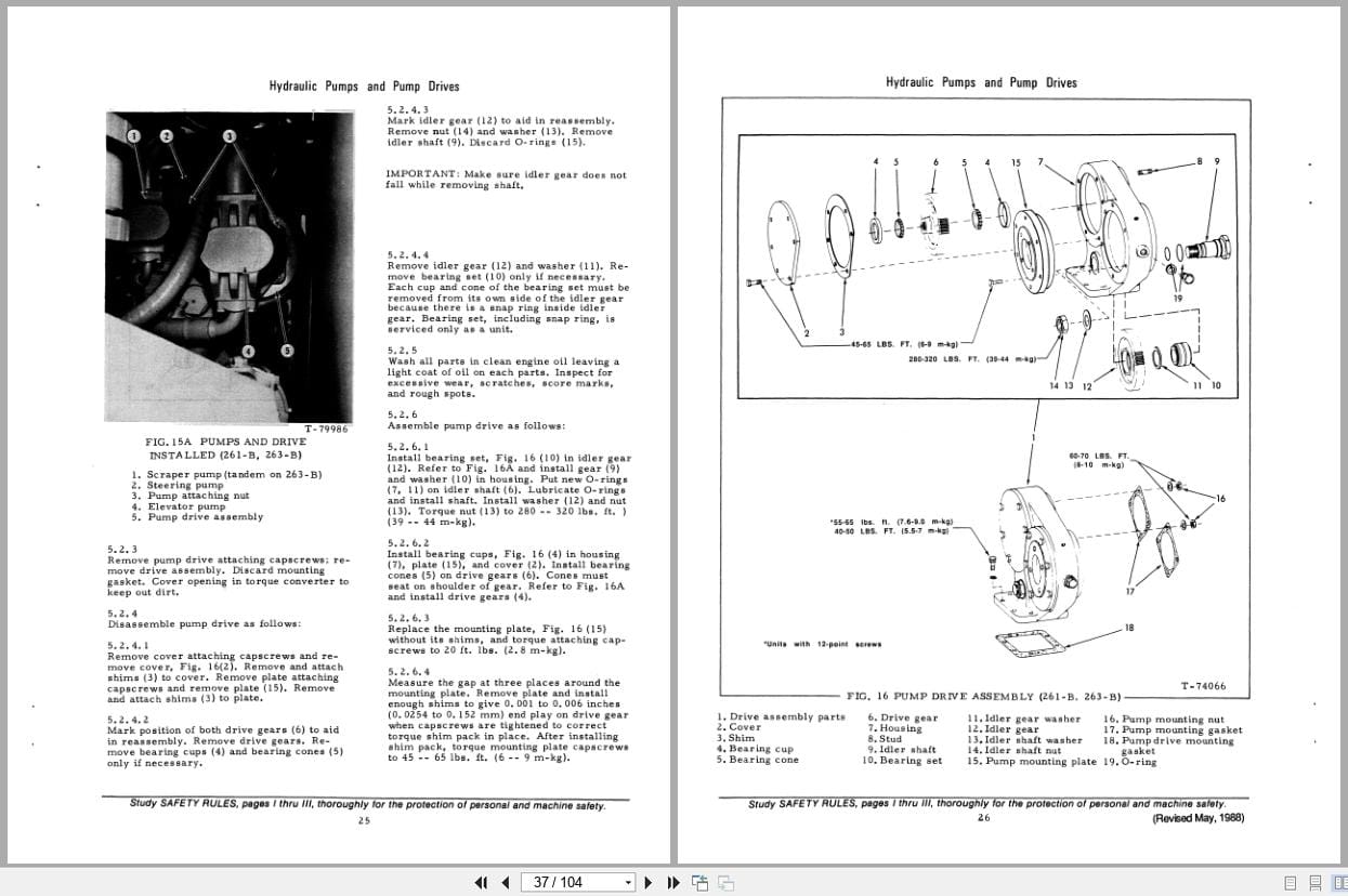Fiat Allis Tractor 260 B to 263 B Hydraulic System Service Manual 70694367 (2)