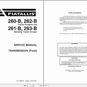 Fiat Allis Tractor 260 B to 263 B Transmission Service Manual 70691332 (1)