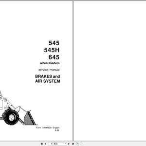 Fiat Allis Wheel Loader 545 545H 645 Brakes and Air System Service Manual 73058626 (1)