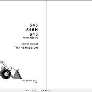 Fiat Allis Wheel Loader 545 545H 645 Transmission Service Manual 73044122 (1)