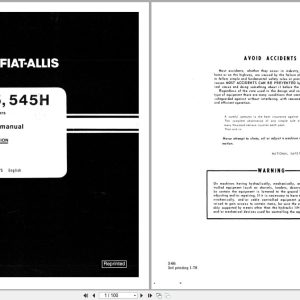 Fiat Allis Wheel Loader 545 545H Transmission Service Manual 73047275 (1)