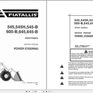Fiat Allis Wheel Loader 545 to 645 B Power Steering Service Manual 73068993 (1)