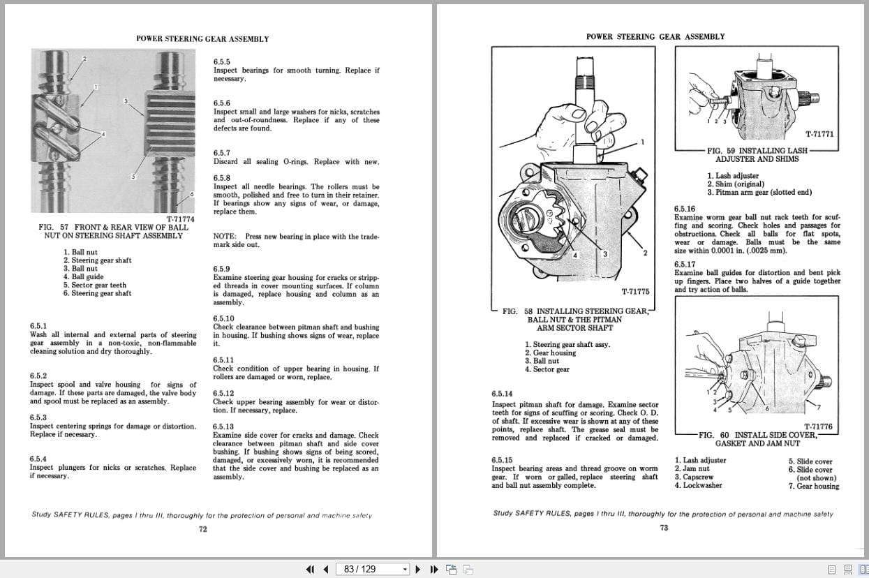 Fiat Allis Wheel Loader 545 to 645 B Power Steering Service Manual 73068993 (2)