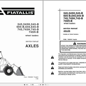 Fiat Allis Wheel Loader 545 to 745 B Axles Service Manual 73053547 (1)