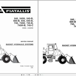 Fiat Allis Wheel Loader 545 to 745 C Bucket Hydraulic System Service Manual 73124400 (1)