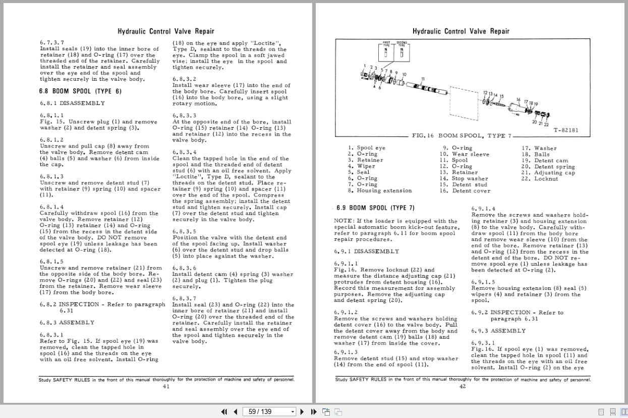 Fiat Allis Wheel Loader 545 to 745 C Bucket Hydraulic System Service Manual 73124400 (2)