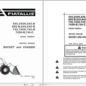 Fiat Allis Wheel Loader 545 to 745 C Bucket and Chassis Service Manual 73055458 (1)