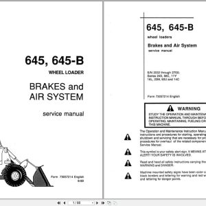 Fiat Allis Wheel Loader 645 645 B Brakes and Air System Service Manual 73057214 (1)