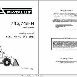 Fiat Allis Wheel Loader 745 745 H Electrical System Service Manual 73056512 (1)
