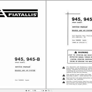 Fiat Allis Wheel Loader 945 945 B Brakes and Air System Service Manual 73060182 (1)