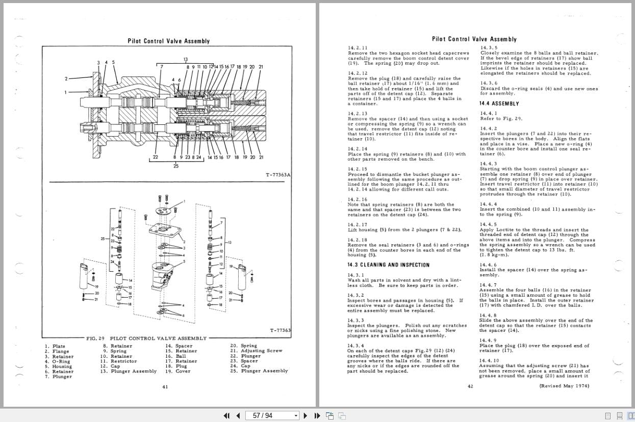 Fiat Allis Wheel Loader 945 945 B Bucket Hydraulic System Service Manual 73060183 (2)