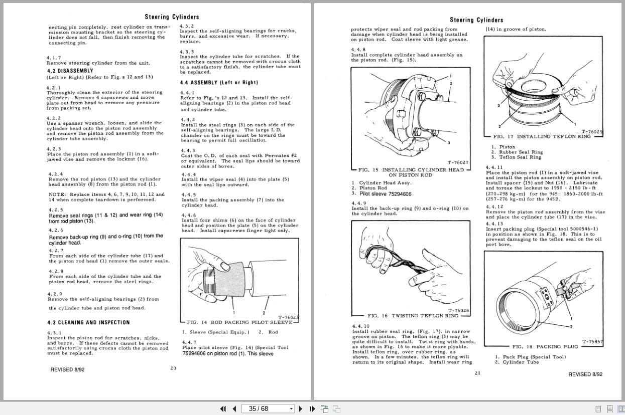 Fiat Allis Wheel Loader 945 945 B Power Steering Service Manual 73060181 (2)