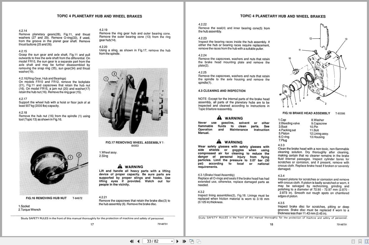 Fiat Allis Wheel Loader FR10 FR12 FR15 Axles and Drive Shaft Service Manual 73148731 (2)