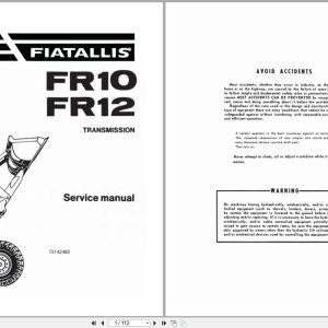 Fiat Allis Wheel Loader FR10 FR12 Transmission Service Manual 73142482 (1)