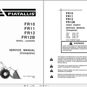 Fiat Allis Wheel Loader FR10 to FR12B Service Manual 73158237 (1)