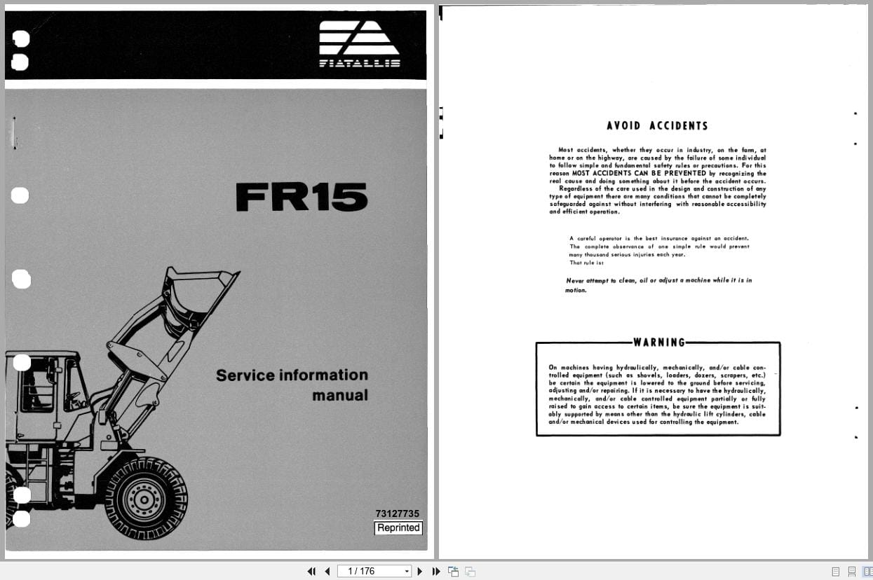 Fiat Allis Wheel Loader FR15 Service Manual 73127735 (1)
