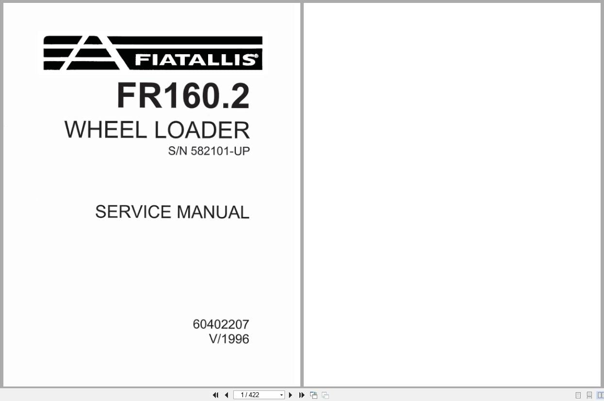 Fiat Allis Wheel Loader FR160.2 Service Manual 60402207 (1)