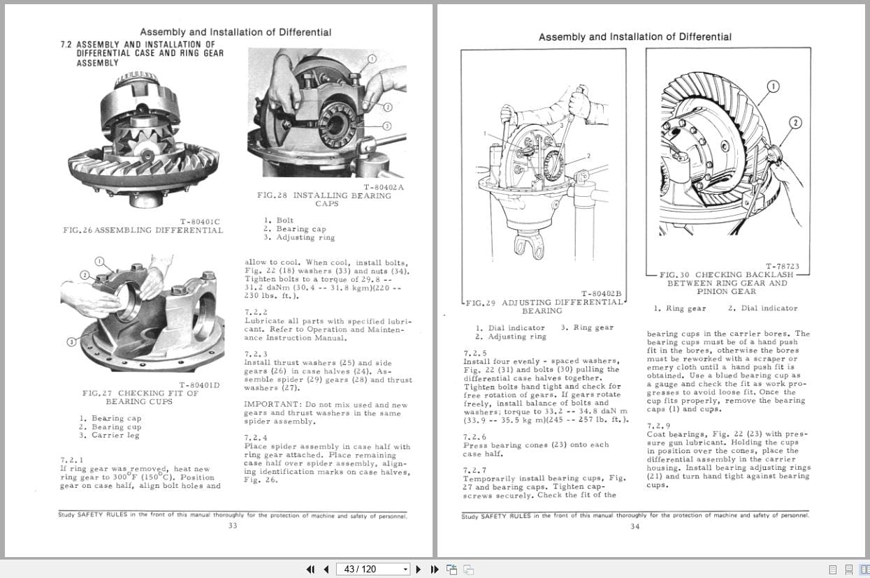 Fiat Allis Wheel Loader FR20 Axles Brakes Air System Service Manual 73075626 (2)