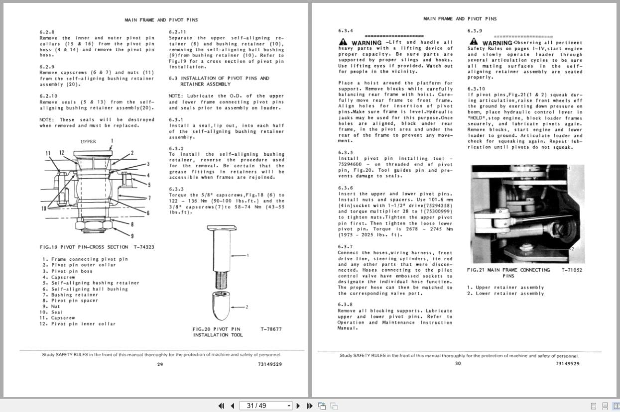 Fiat Allis Wheel Loader FR20 Bucket and Chassis Service Manual 73149529 (2)