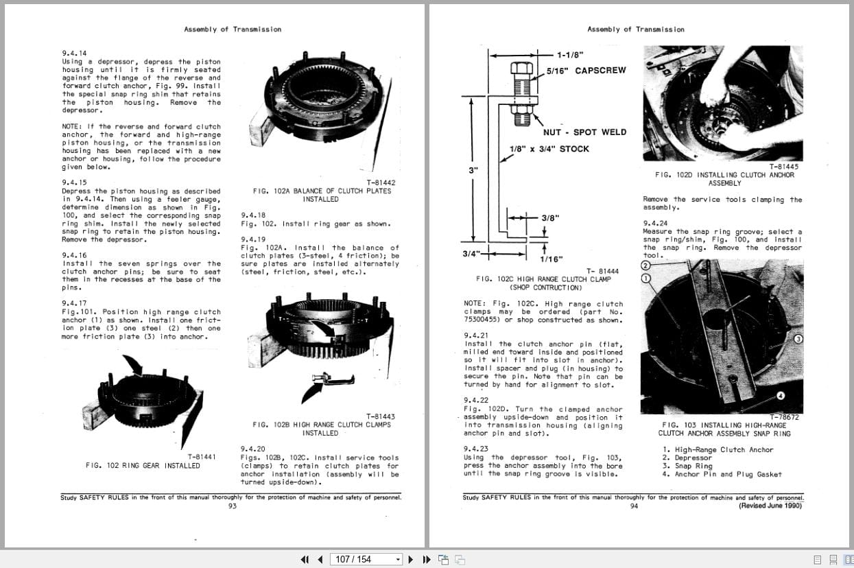 Fiat Allis Wheel Loader FR20 Transmission Service Manual 73075625 (2)