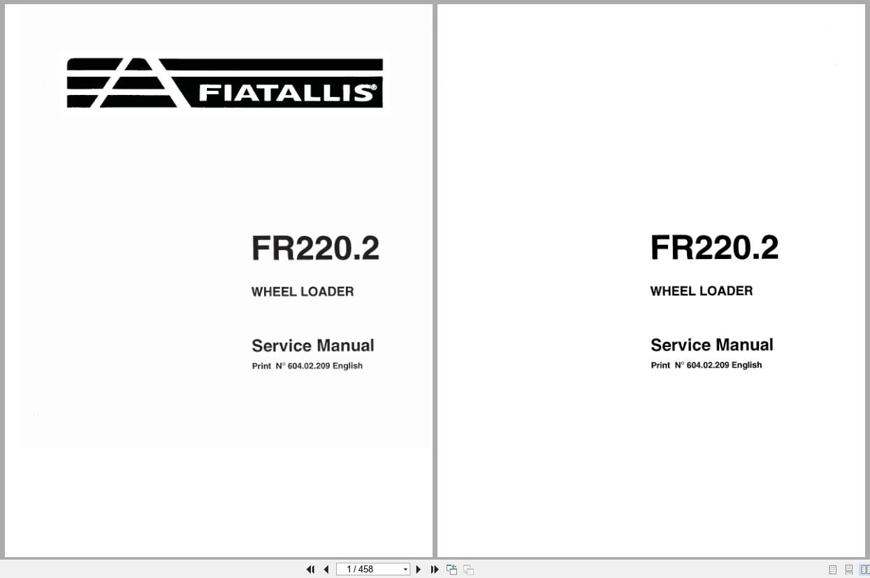 Fiat Allis Wheel Loader FR220.2 Service Manual 60402209 (1)