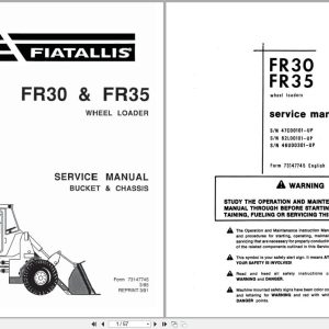 Fiat Allis Wheel Loader FR30 FR35 Bucket and Chassis Service Manual 73147745 (1)