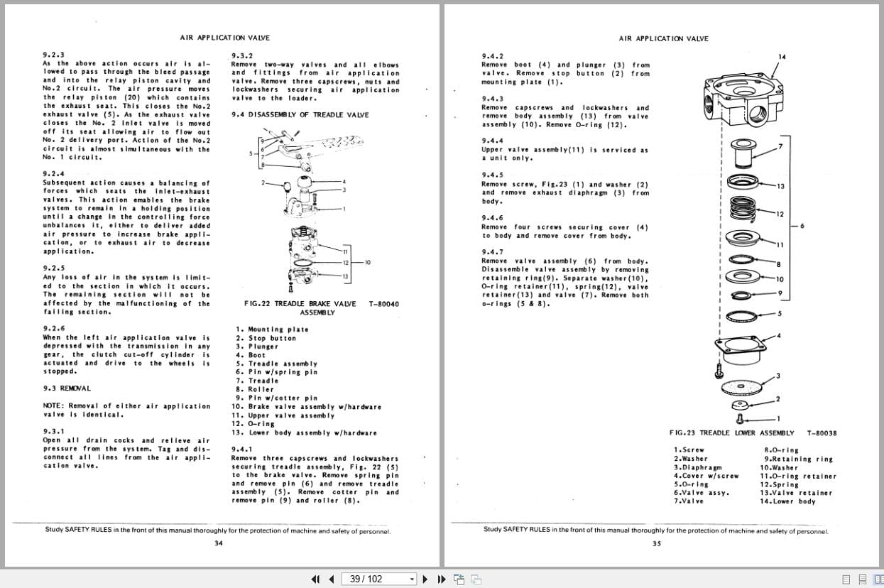 Fiat Allis Wheel Loader FR35 Brakes and Air System Service Manual 73148347 (2)