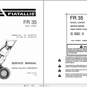 Fiat Allis Wheel Loader FR35 Engine Related Components Service Manual 73149377 (1)