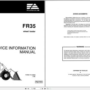 Fiat Allis Wheel Loader FR35 Service Manual 73148882 (1)