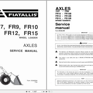 Fiat Allis Wheel Loader FR7 to FR15 Axles Service Manual 60406384 (1)