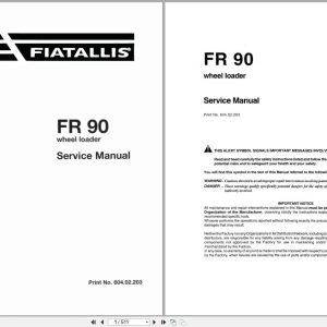 Fiat Allis Wheel Loader FR90 Service Manual 60402203 (1)
