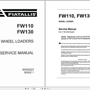 Fiat Allis Wheel Loader FW110 FW130 Service Manual 60402223 (1)