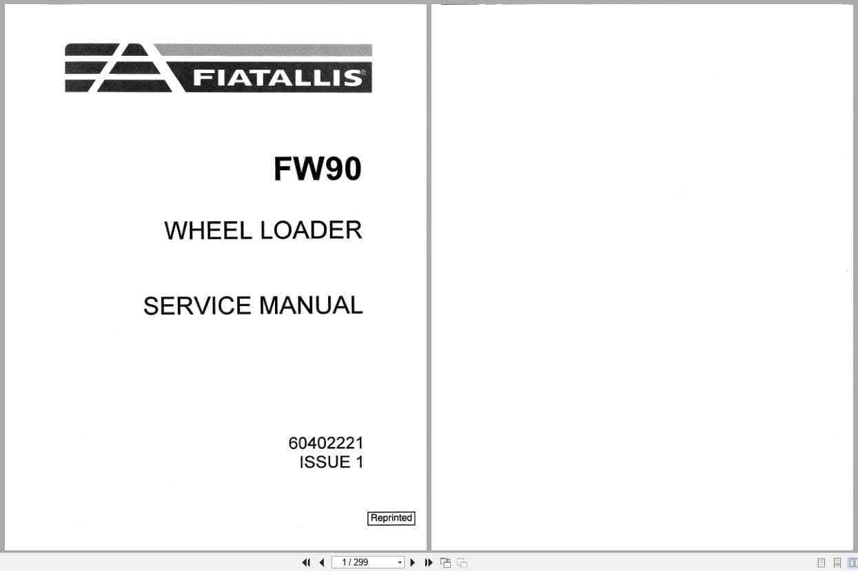 Fiat Allis Wheel Loader FW90 Service Manual 60402221 (1)