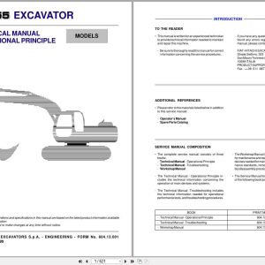 Fiat Hitachi Excavator EX455 Operational Principle Technical Manual 60413001 (1)
