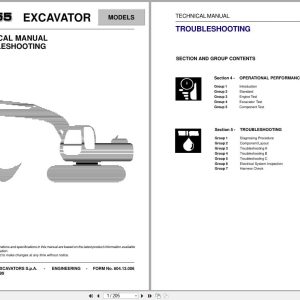 Fiat Hitachi Excavator EX455 Troubleshooting Technical Manual 60413006 (1)