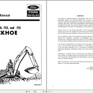 Ford Backhoe Series 750 753 755 Service Manual 40075031 (1)