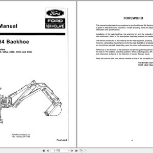 Ford Backhoe Series 764 Service Manual 40076410 (1)