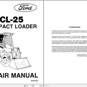 Ford Compact Loader CL25 Repair Manual 40002510 (1)