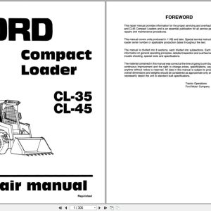 Ford Compact Loader CL35 CL45 Repair Manual 40003510 (1)