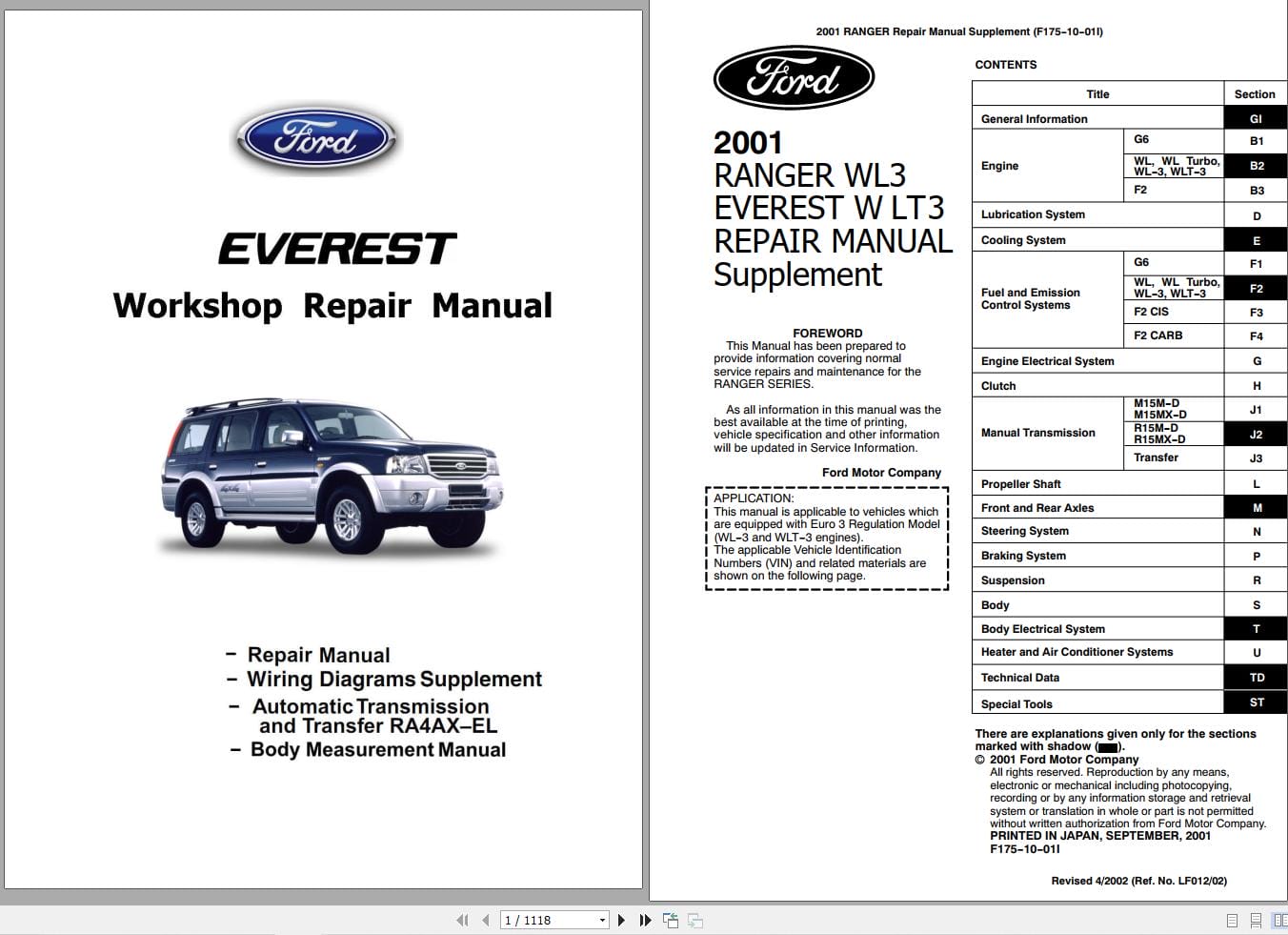 Ford Everest 2001 Workshop Repair Manual (1)