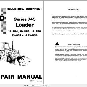 Ford Loader Series 745 19 854 19 855 19 856 19 857 19 858 Repair Manual 40074510 (1)