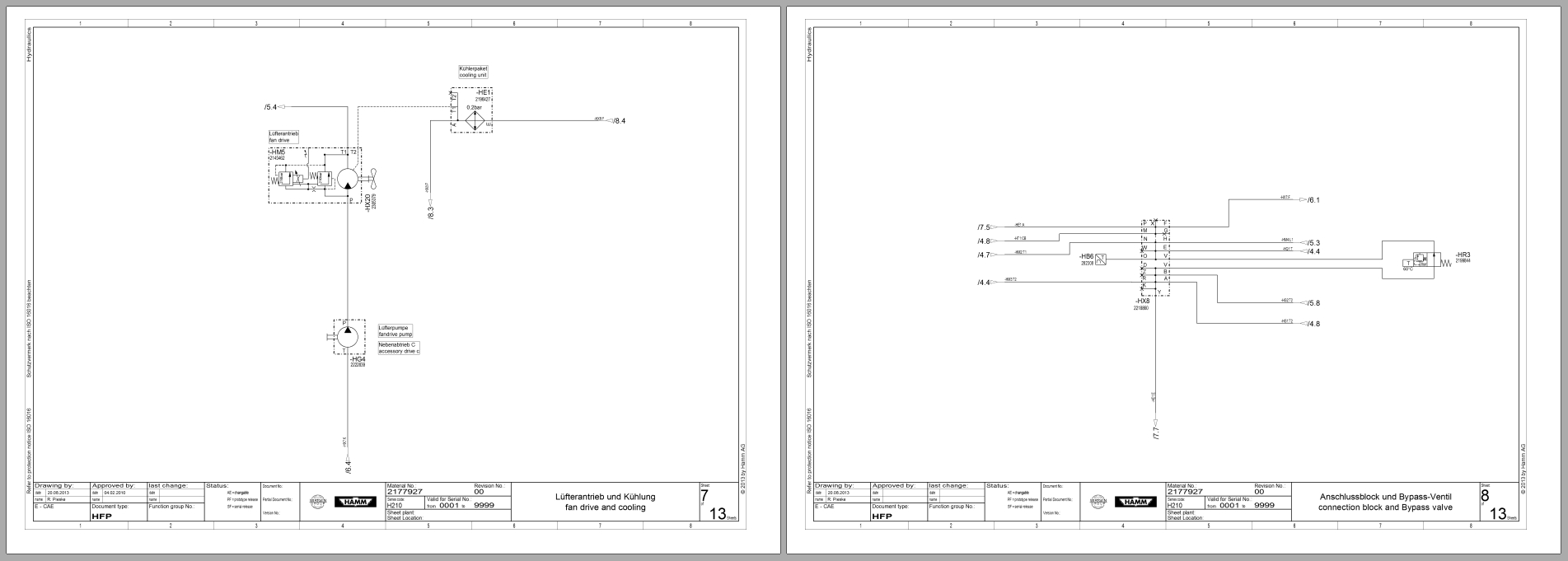 Hamm Roller H210 Series H11ix Hydraulic And Electrical Schematic DE EN (3)